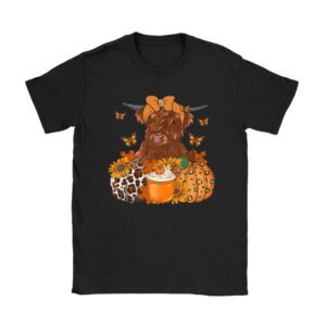 Thanksgiving Shirt Ideas Highland Cow Fall And Leaves Pumpkins Autumn Special T-Shirt