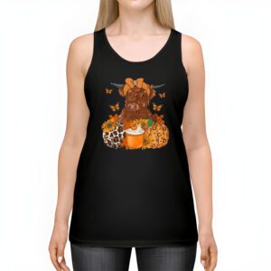 Highland Cow Fall And Leaves Pumpkins Autumn Thanksgiving Tank Top 2 2