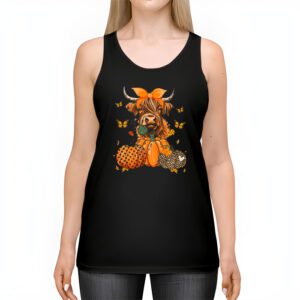 Highland Cow Fall And Leaves Pumpkins Autumn Thanksgiving Tank Top 2 3