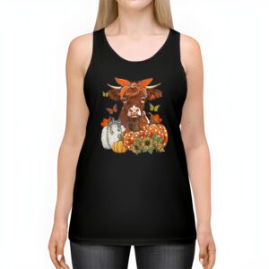 Highland Cow Fall And Leaves Pumpkins Autumn Thanksgiving Tank Top 2 4