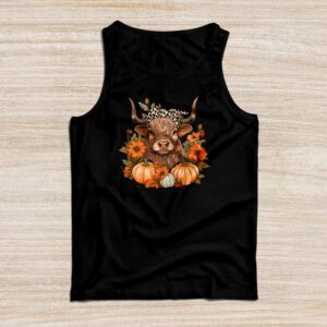 Thanksgiving Shirt Ideas Highland Cow Fall And Leaves Pumpkins Autumn Special Tank Top