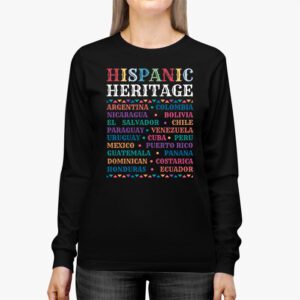 Hispanic Heritage Month 2023 National Latino Countries Flag Longsleeve Tee 2 3