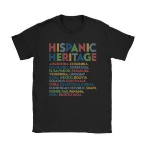 Hispanic Heritage Month 2023 National Latino Countries Flag T-Shirt