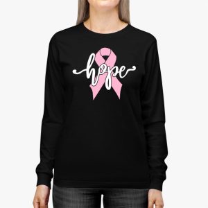 Hope Pink Ribbon Leopard Sunflower Breast Cancer Awareness Longsleeve Tee 3 2