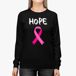 Hope Pink Ribbon Leopard Sunflower Breast Cancer Awareness Longsleeve Tee 3 4