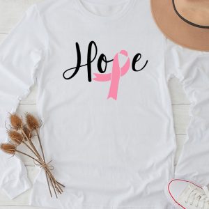 Breast Cancer Support Shirts Hope Pink Ribbon Leopard Longsleeve Tee