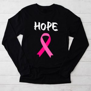 Breast Cancer Support Shirts Hope Pink Ribbon Leopard Longsleeve Tee