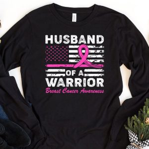 Husband Of A Warrior Breast Cancer Awareness Support Squad Longsleeve Tee 1 2