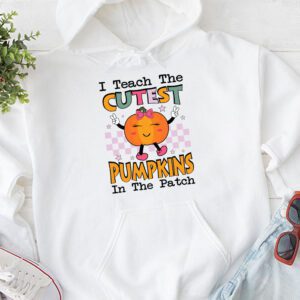 I Teach The Cutest Pumpkins In The Patch Retro Teacher Fall Hoodie 1 4