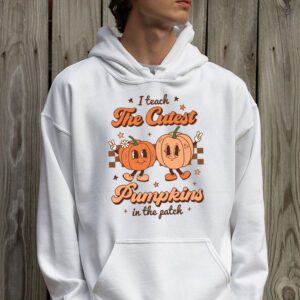 I Teach The Cutest Pumpkins In The Patch Retro Teacher Fall Hoodie 2