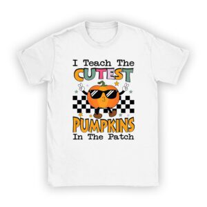I Teach The Cutest Pumpkins In The Patch Retro Teacher Fall T-Shirt
