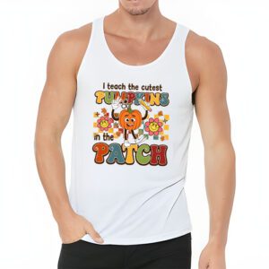 I Teach The Cutest Pumpkins In The Patch Retro Teacher Fall Tank Top 3 2