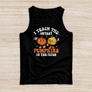 Halloween Teacher Shirts I Teach The Cutest Pumpkins In The Patch Retro Teacher Fall Tank Top
