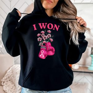 I Won Breast Cancer Awareness Support Pink Ribbon Survivor Hoodie 2 1