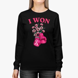 I Won Breast Cancer Awareness Support Pink Ribbon Survivor Longsleeve Tee 3 1