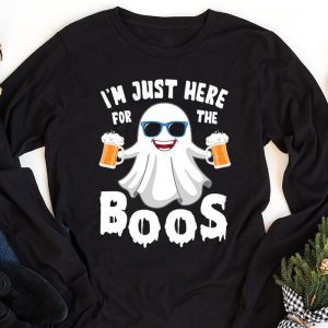 Im Just Here For The Boos Funny Halloween Beer Lovers Drink Longsleeve Tee 1