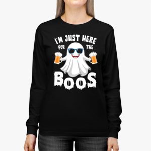 Im Just Here For The Boos Funny Halloween Beer Lovers Drink Longsleeve Tee 2