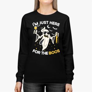 Im Just Here For The Boos Funny Halloween Beer Lovers Drink Longsleeve Tee 2 4