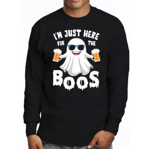 Im Just Here For The Boos Funny Halloween Beer Lovers Drink Longsleeve Tee 3