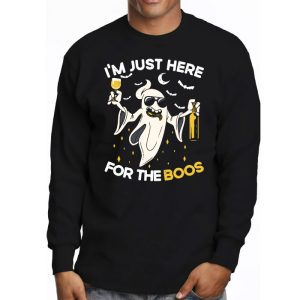 Im Just Here For The Boos Funny Halloween Beer Lovers Drink Longsleeve Tee 3 4