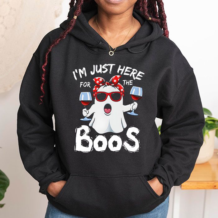 Im Just Here For The Boos Halloween Women Ghost Cute Funny Hoodie 1