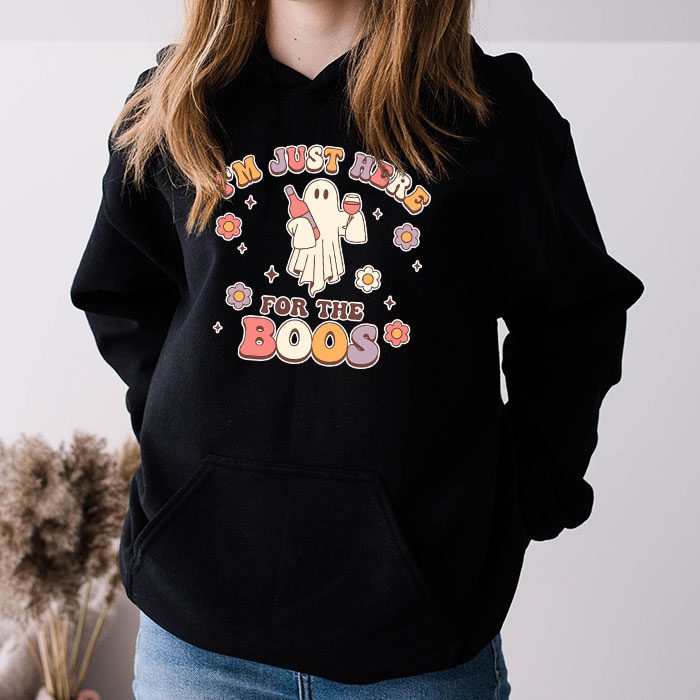Im Just Here For The Boos Halloween Women Ghost Cute Funny Hoodie 3 2