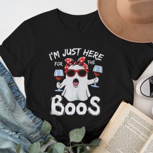 Im Just Here For The Boos Halloween Women Ghost Cute Funny T Shirt 1