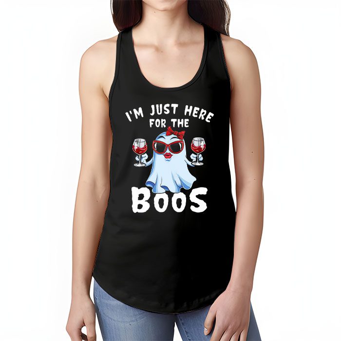 Im Just Here For The Boos Halloween Women Ghost Cute Funny Tank Top 1 3