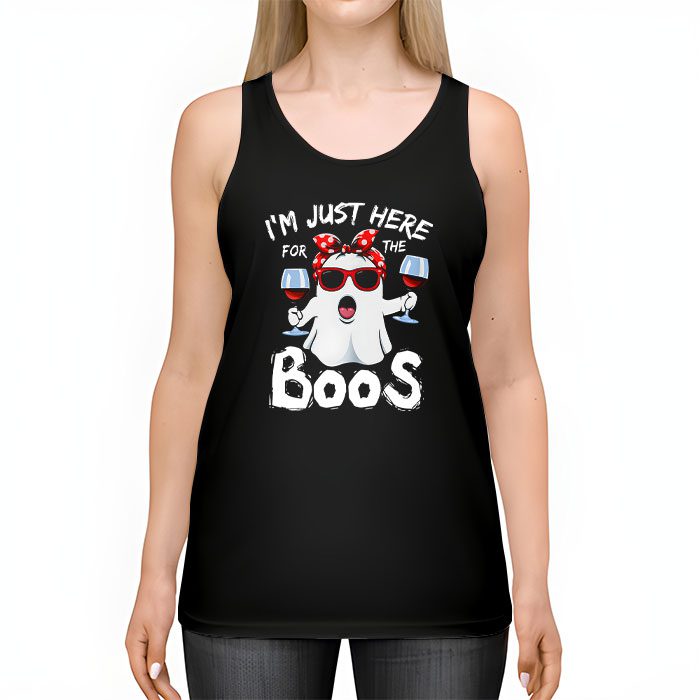 Im Just Here For The Boos Halloween Women Ghost Cute Funny Tank Top 2