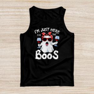 Funny Halloween Shirts I’m Just Here For The Boos Ghost Cute Tank Top