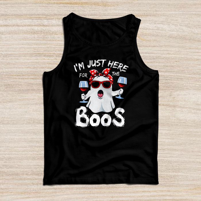 I'm Just Here For The Boos Halloween Women Ghost Cute Funny Tank Top