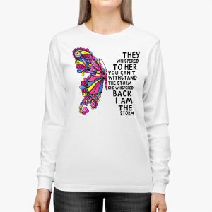 Im The Storm Warrior Pink Ribbon Women Breast Cancer Longsleeve Tee 3 2