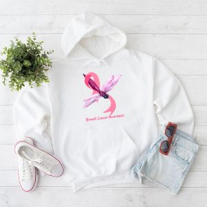 In October We Wear Pink Breast Cancer Awareness Dragonfly Hoodie 1 2