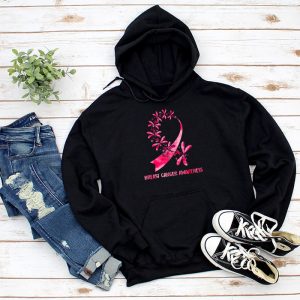 In October We Wear Pink Breast Cancer Awareness Dragonfly Hoodie