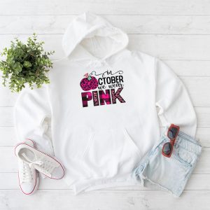 In October We Wear Pink Breast Cancer Pumpkin Halloween Hoodie 1 1