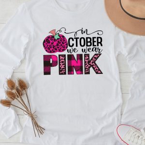 Breast Cancer Awareness Day In October We Wear Pink Pumpkin Halloween Special Longsleeve Tee