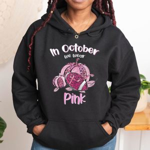 In October We Wear Pink Football Breast Cancer Awareness Hoodie 1 2