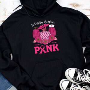 Pumpkin Breast Cancer Shirts In October We Wear Pink Hoodie