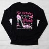 In October We Wear Pink Ribbon High Heel Breast Cancer Longsleeve Tee