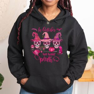 In October We Wear Pink Sugar Skull Hoodie Breast Cancer Hoodie 1