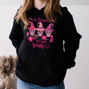 In October We Wear Pink Sugar Skull Hoodie Breast Cancer Hoodie 3