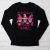 In October We Wear Pink Sugar Skull Longsleeve Tee Breast Cancer Longsleeve Tee