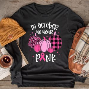 In October We Wear Pink Thanksgiving Breast Cancer Awareness Longsleeve Tee 2 2