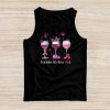 In October We Wear Pink Wine Glasses Breast Cancer Tank Top