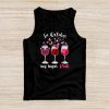 In October We Wear Pink Wine Glasses Breast Cancer Tank Top