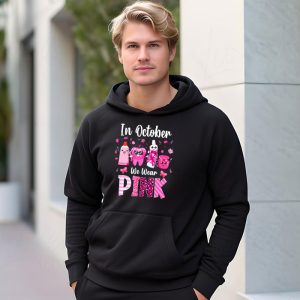 In October we Wear Pink Breast Cancer Leopard Dentist Dental Hoodie 3