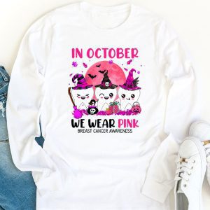 In October we Wear Pink Breast Cancer Leopard Dentist Dental Longsleeve Tee 1 1