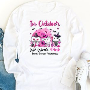 In October we Wear Pink Breast Cancer Leopard Dentist Dental Longsleeve Tee 1 2