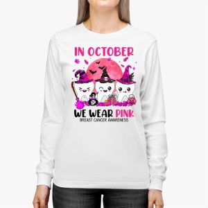 In October we Wear Pink Breast Cancer Leopard Dentist Dental Longsleeve Tee 2 1