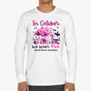 In October we Wear Pink Breast Cancer Leopard Dentist Dental Longsleeve Tee 3 2